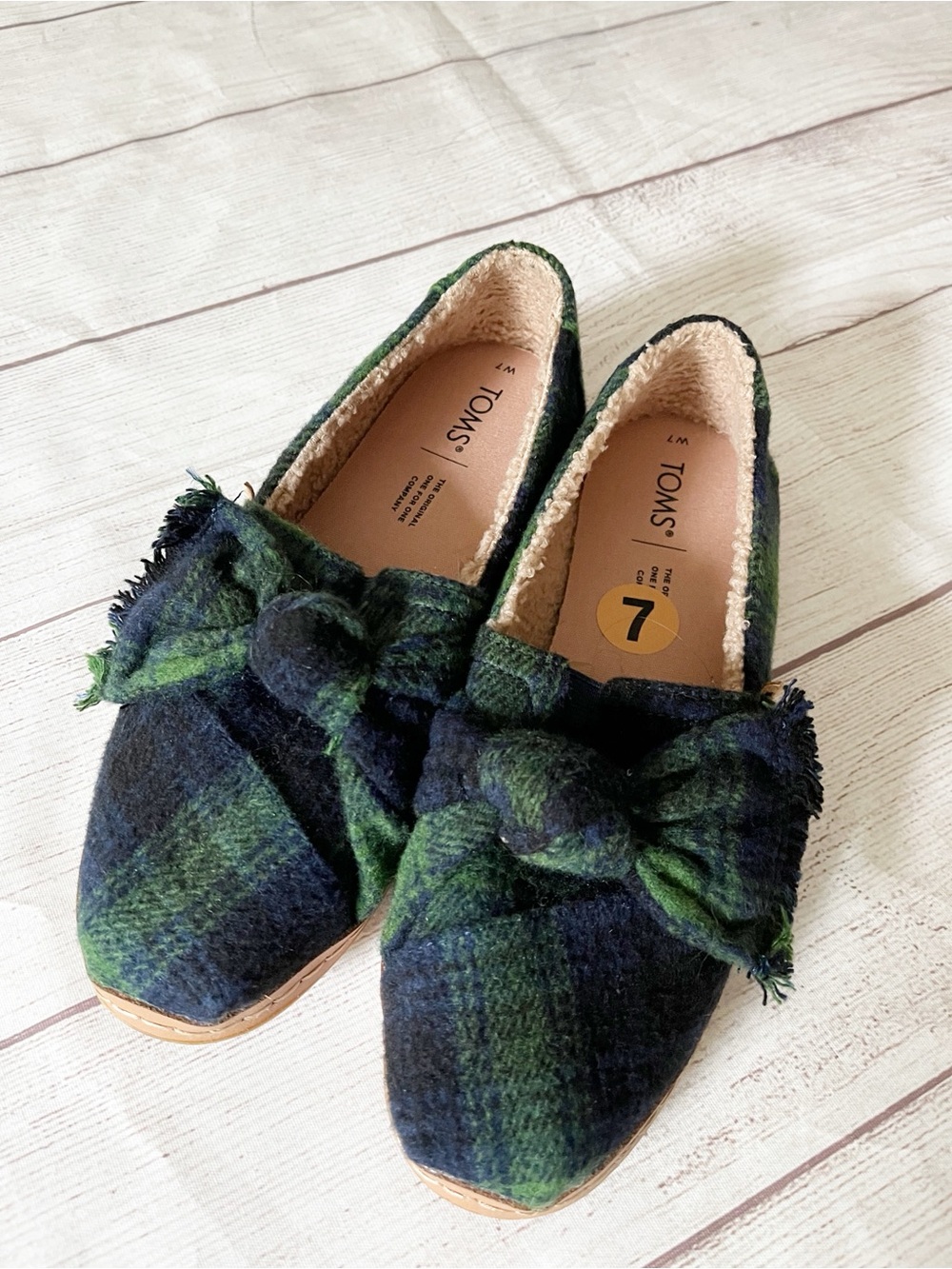 Tom’s tartan plaid slip on flats 7 Alpargata